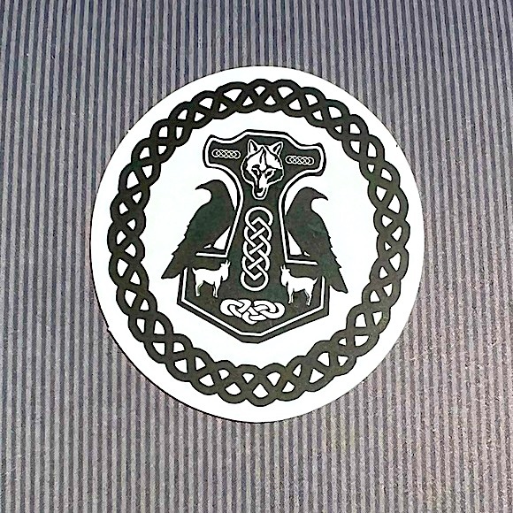 Viking Symbol Old Norse God Masculine Warrior Celtic Art Single Sticker - Picture 1 of 4